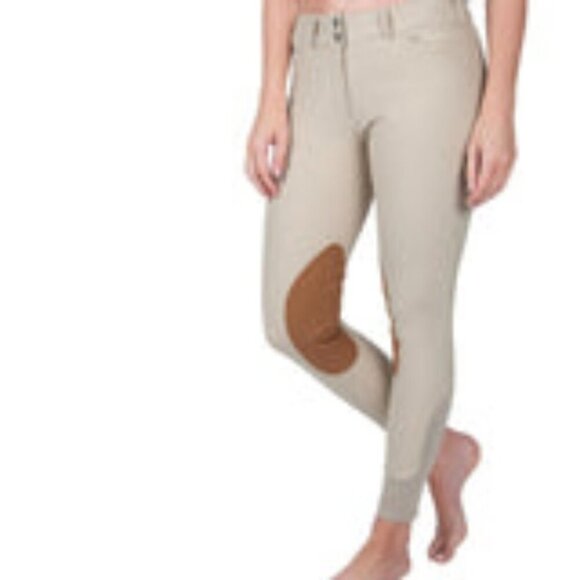 B//Vertigo Equestrian Genuine Leather Stretch Horse Riding Breech Pants 32 - Picture 1 of 8